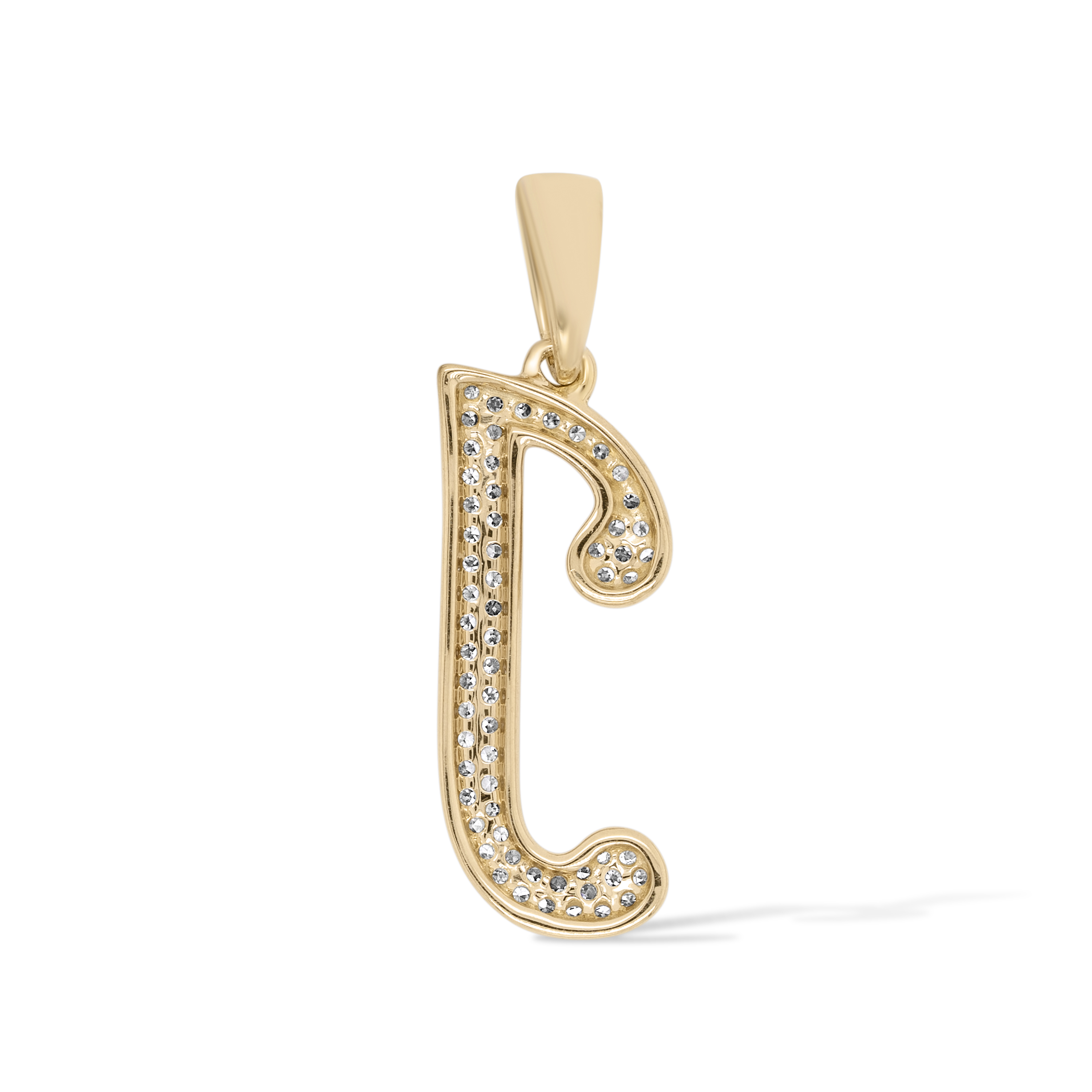 Diamond Letter J Pendant 0.15 ct. 14K Yellow Gold